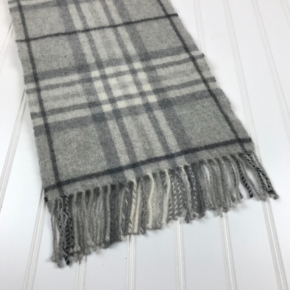 Edinburgh 100% Soft Cashmere Scarf Gray Plaid - Picture 9 of 10